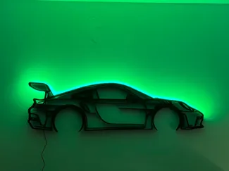Led Porsche 992 GT3 RS Wall Art 125x35cm