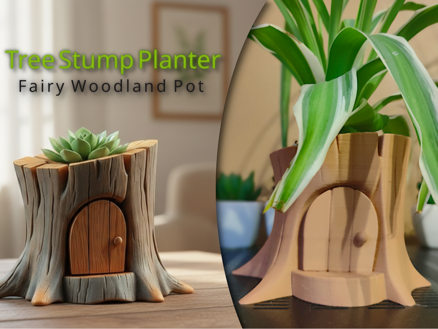 Tree Stump Planter – Fairy Woodland Pot