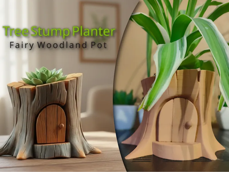 Tree Stump Planter – Fairy Woodland Pot
