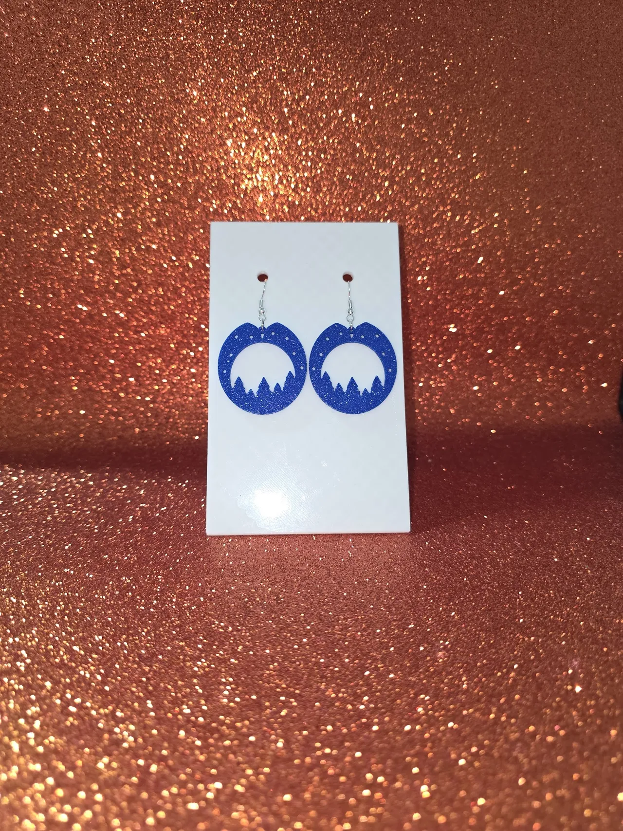 Winter night earrings view 2