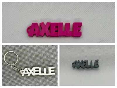 Personalized keychain with the name Axelle