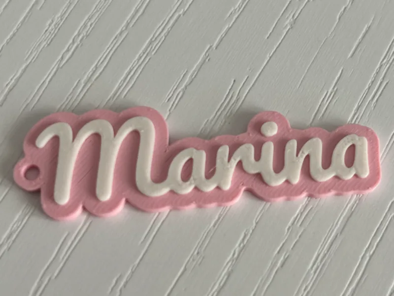 Marina - 3d printed name keychain personalized