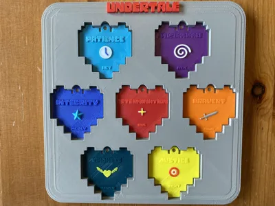 Undertale Souls Set + Display Stand