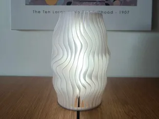 Table/bedside lamp with modern wavy pattern
