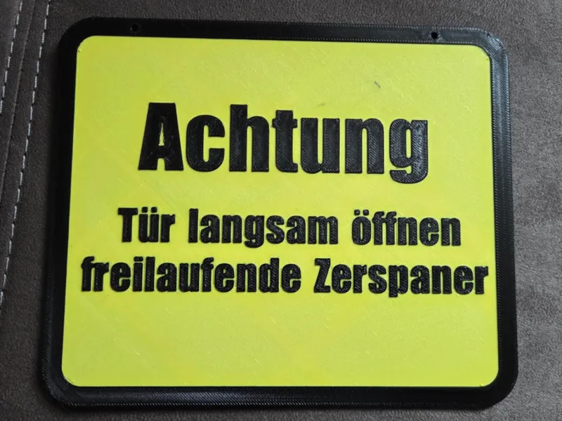 Schild Achtung Zerspaner