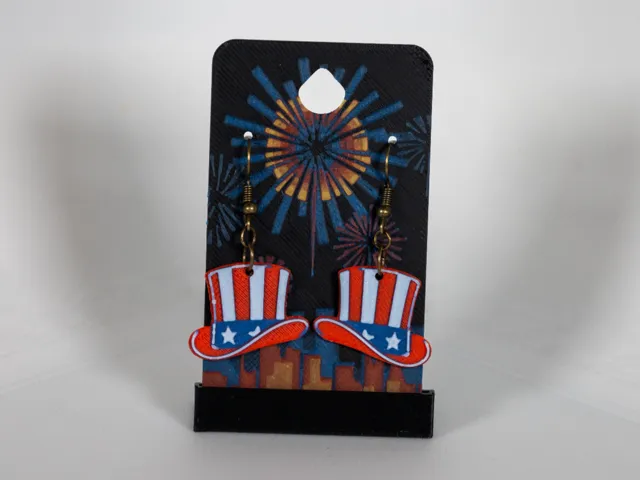 Uncle Sam's Hat - Independence Day Earrings