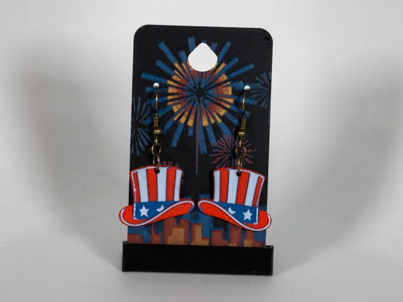 Uncle Sam's Hat - Independence Day Earrings