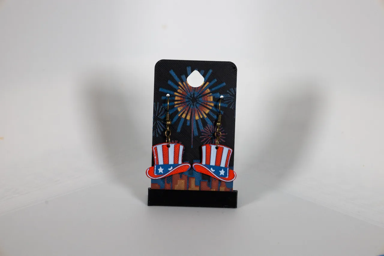 Uncle Sam's Hat - Independence Day Earrings view 2