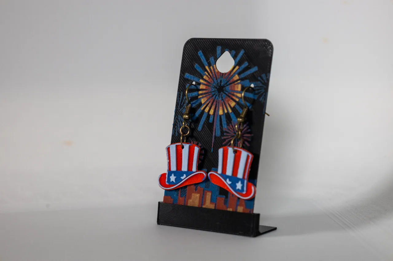 Uncle Sam's Hat - Independence Day Earrings view 3