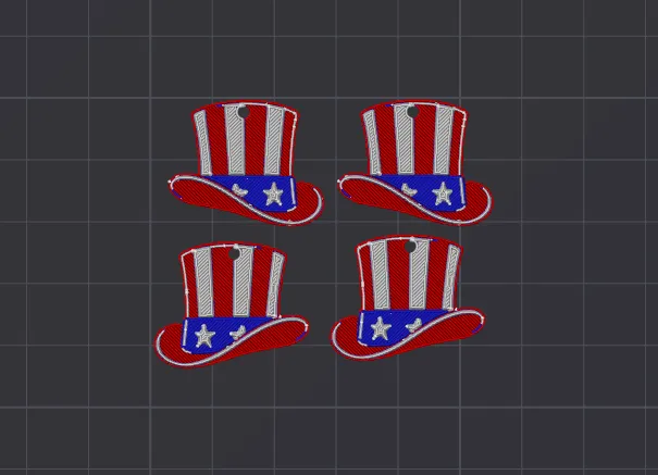 Uncle Sam's Hat - Independence Day Earrings view 4