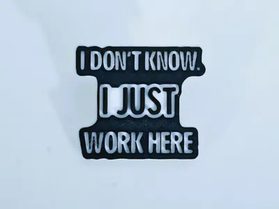 Professional worker pin / badge / sign