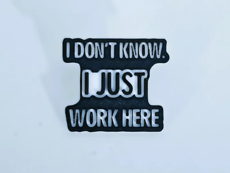 Professional worker pin / badge / sign