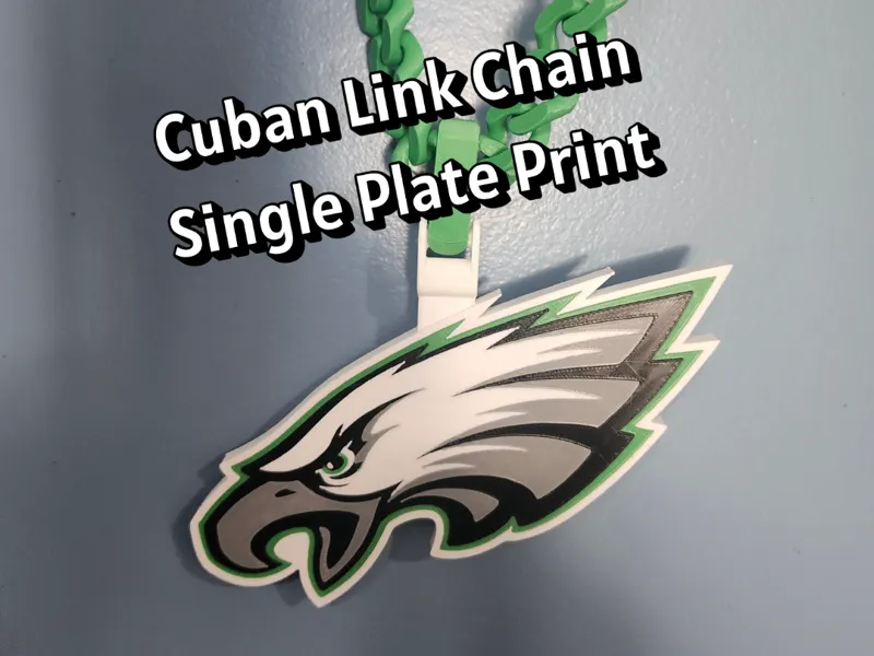 Eagles BIG pendant on Cuban link chain