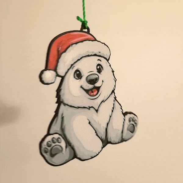 Double Sided Polar Bear Ornament (NO AMS/AMS)