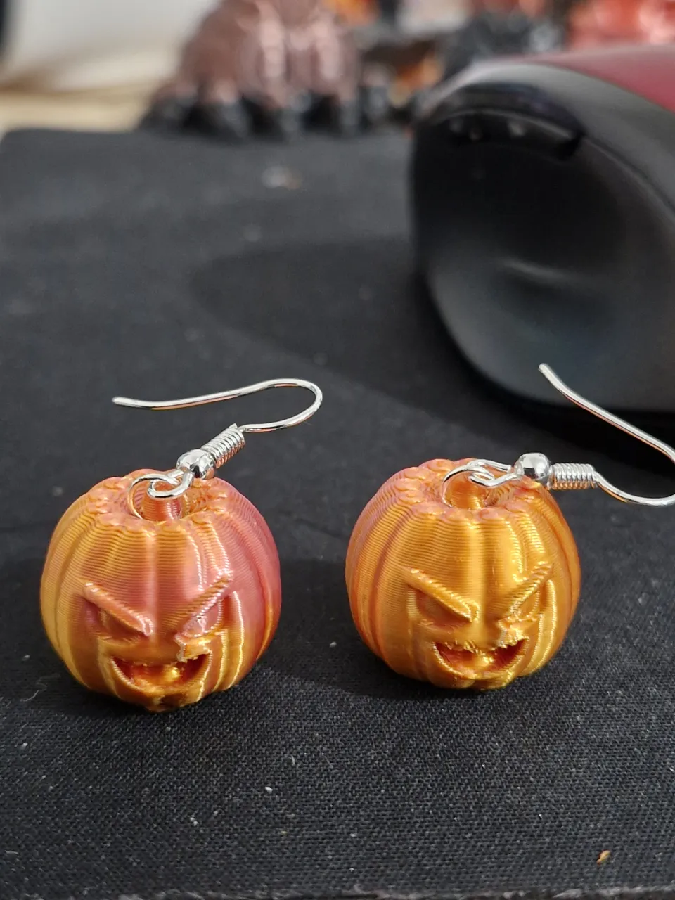 pumpkin earrings view 2