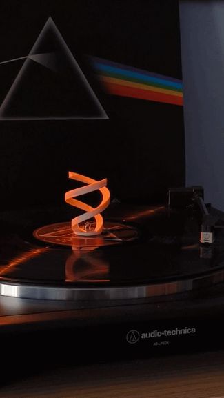 Vinyl turntable decoration spiral