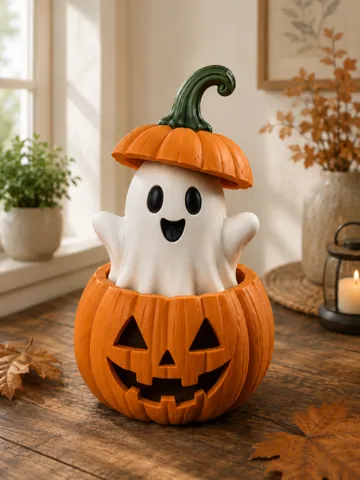 Adorno temático: Cute Ghost in Pumpkin – Halloween Decor — vista de referencia 2