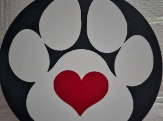 Paw Print Heart Light Box (Hang or use base)