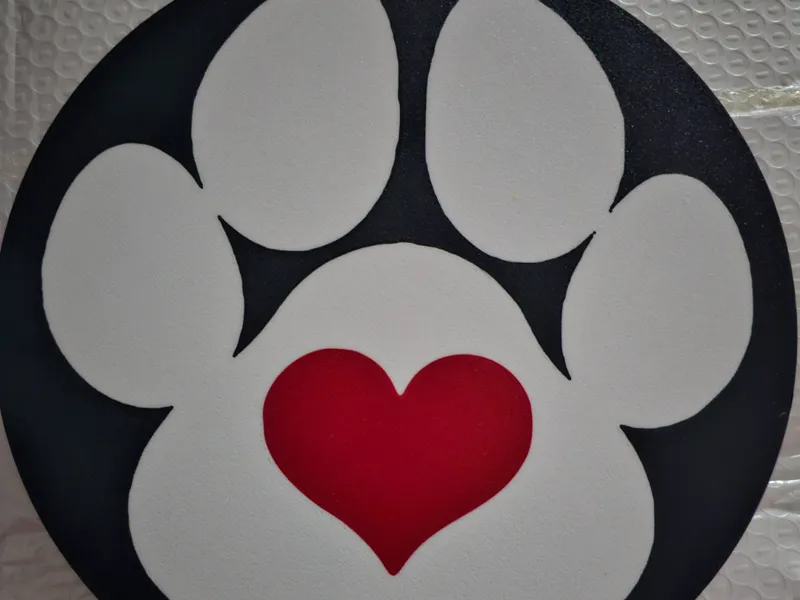 Paw Print Heart Light Box  (Hang or use base)