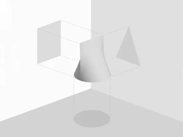Sculpture mathématique conoïde droit