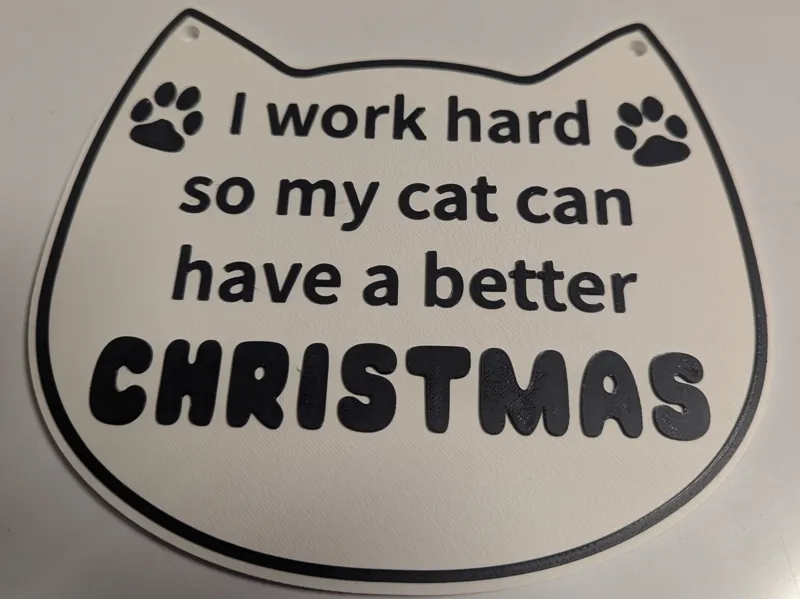 Working Hard For My Cat Sign