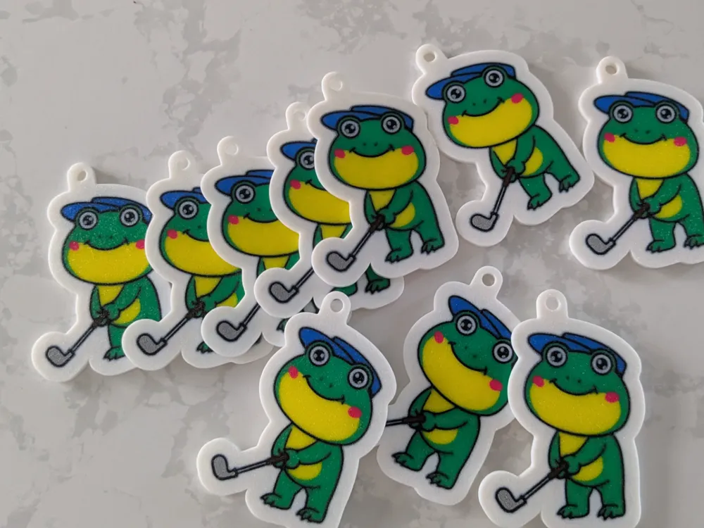 Golfing frog keychain by simple solutions 3d makerworld