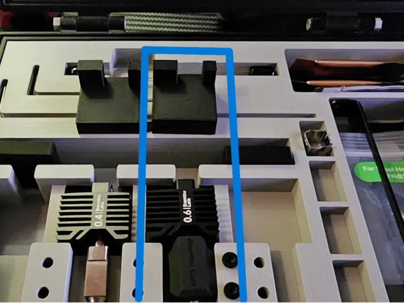 Sockel f. Hotend mit Nozzlesilikon für Zubehörbox