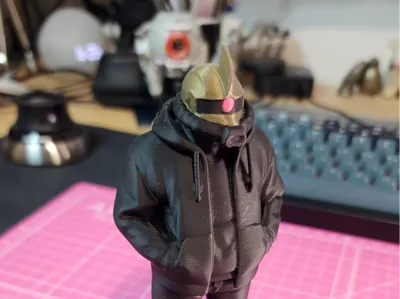 Zaku II Wearing Hoodie - Painted for AMS