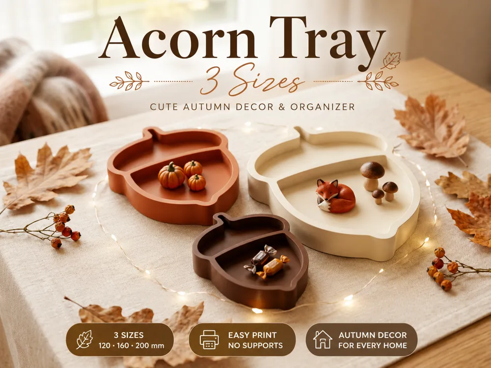 Bandeja organizadora: Acorn Tray – 3 Sizes | Fall Candy & Trinket Dish. Referencia del modelo original.