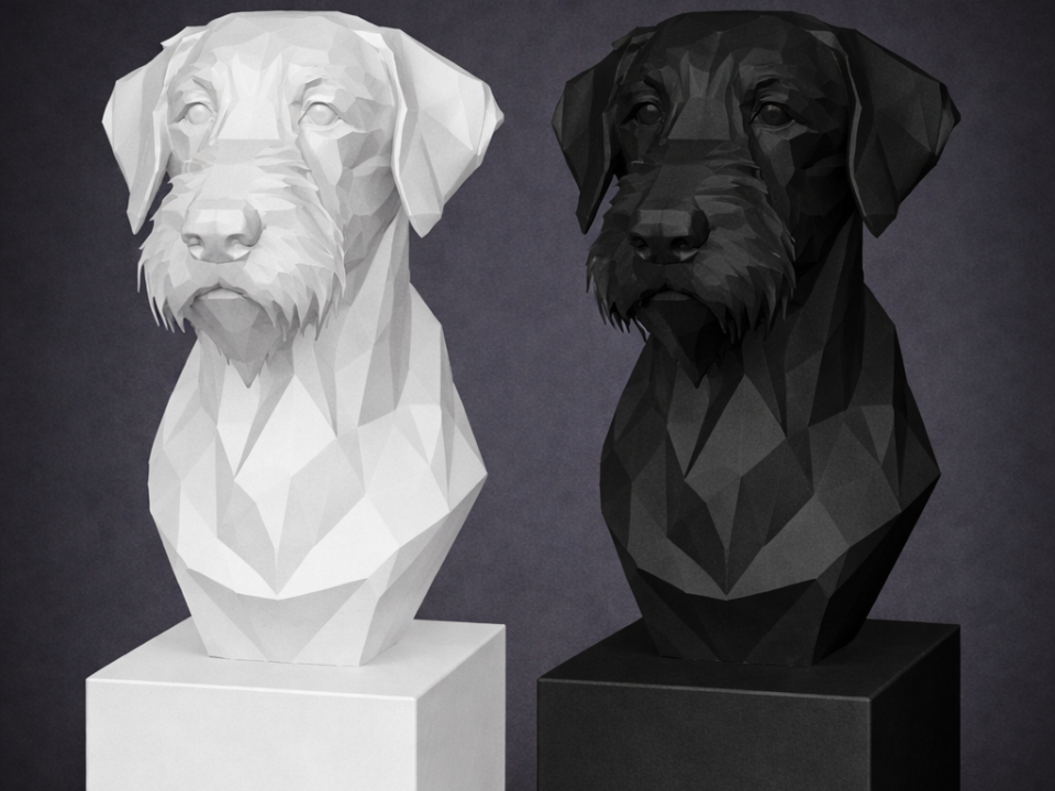 Geometric Bust - German Wirehaired Pointer