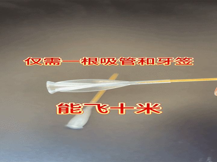能飞十米的吹箭玩具，只需要一根吸管和一根牙签