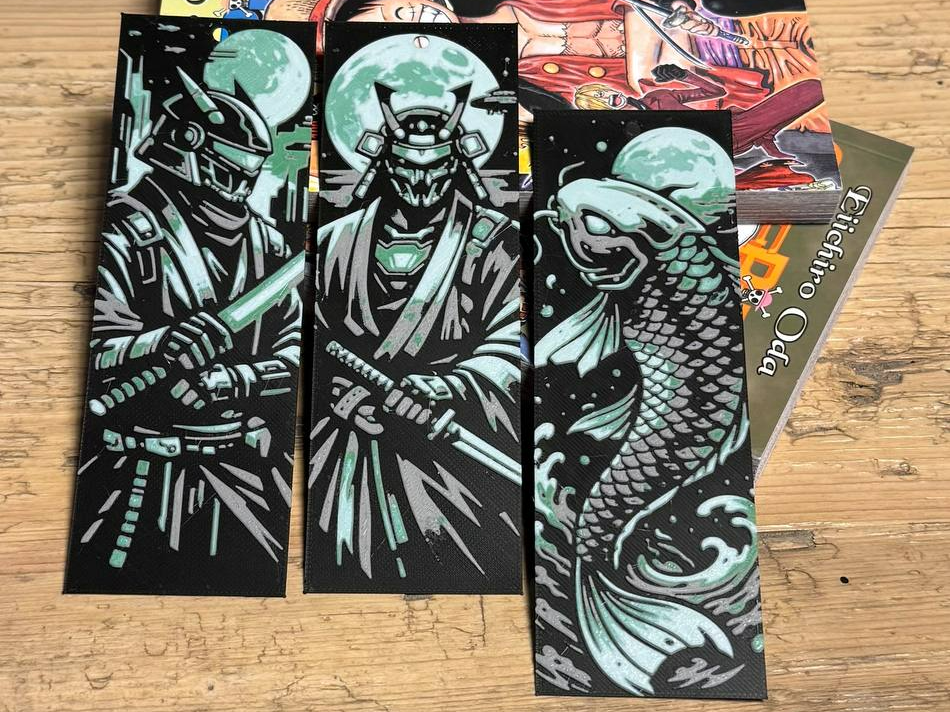 Japanese Samurai & Koi Bookmark (No AMS)