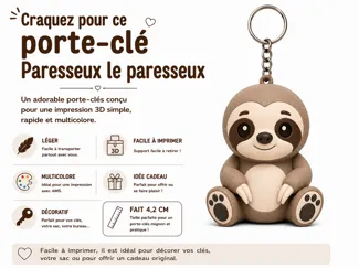 Porte-clés Paressou le Paresseux