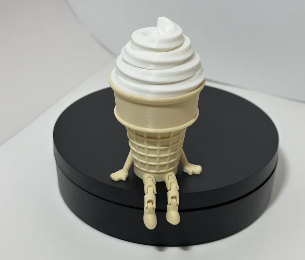 Amiguito Cono de Helado (Piernas Flexibles) - Modelo de impresión 3D  gratuito - MakerWorld, image size:1000x851