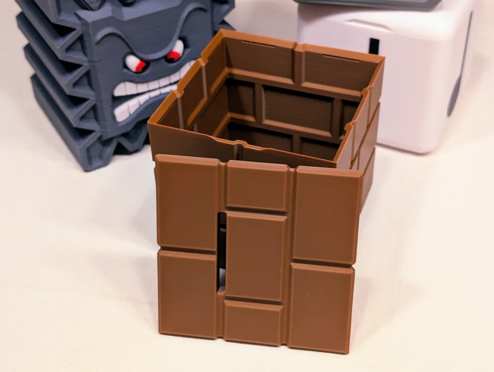 Super Mario Brick Block Box Snap-on Lid - Free 3D Print Model - MakerWorld