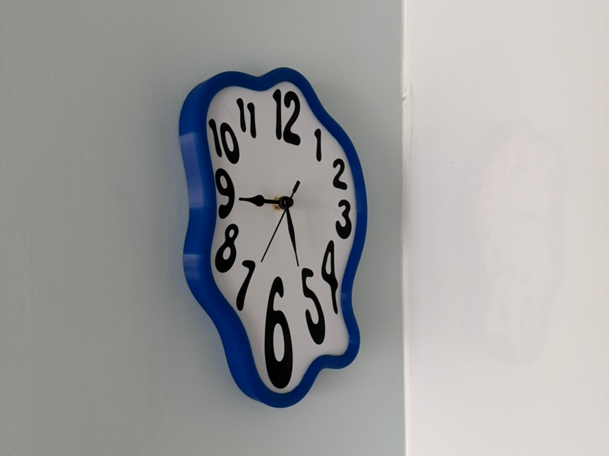 Melting Wall Clock | Wavy Frame & Two-Color Dial 3D model
