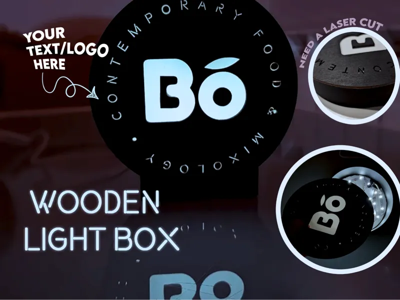 Light Box –Sign Light – Insegna luminosa in legno
