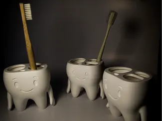 Stable 4-Legged Molar Toothbrush & Paste Holder