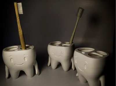 Stable 4-Legged Molar Toothbrush & Paste Holder