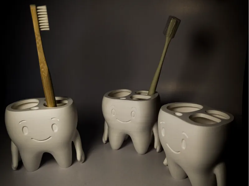 Stable 4-Legged Molar Toothbrush & Paste Holder