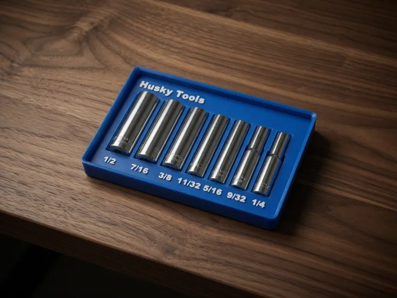 Gridfinity Organizer for Husky 1/4" Deep Sockets