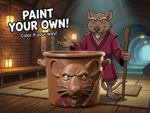 Letrero o emblema decorativo: Splinter – TMNT Paint Your Own Bucket — referencia de MakerWorld