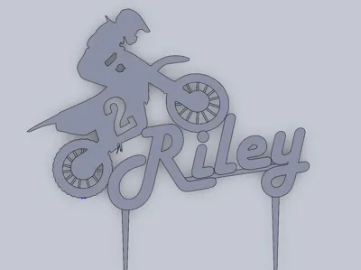 Motorbike Cake Topper - Riley 2