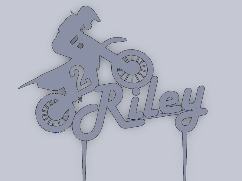Motorbike Cake Topper - Riley 2