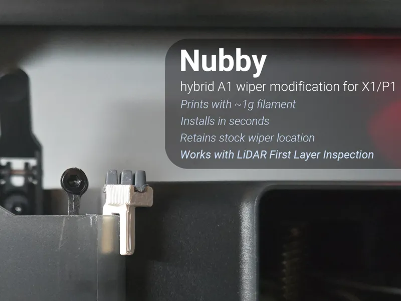 Nubby - Hybrid A1 Nozzle Wiper for X1/P1