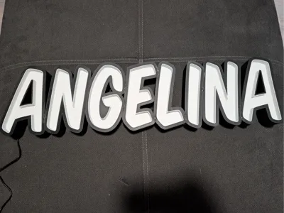 Name Lamp Lightbox Angelina Letters