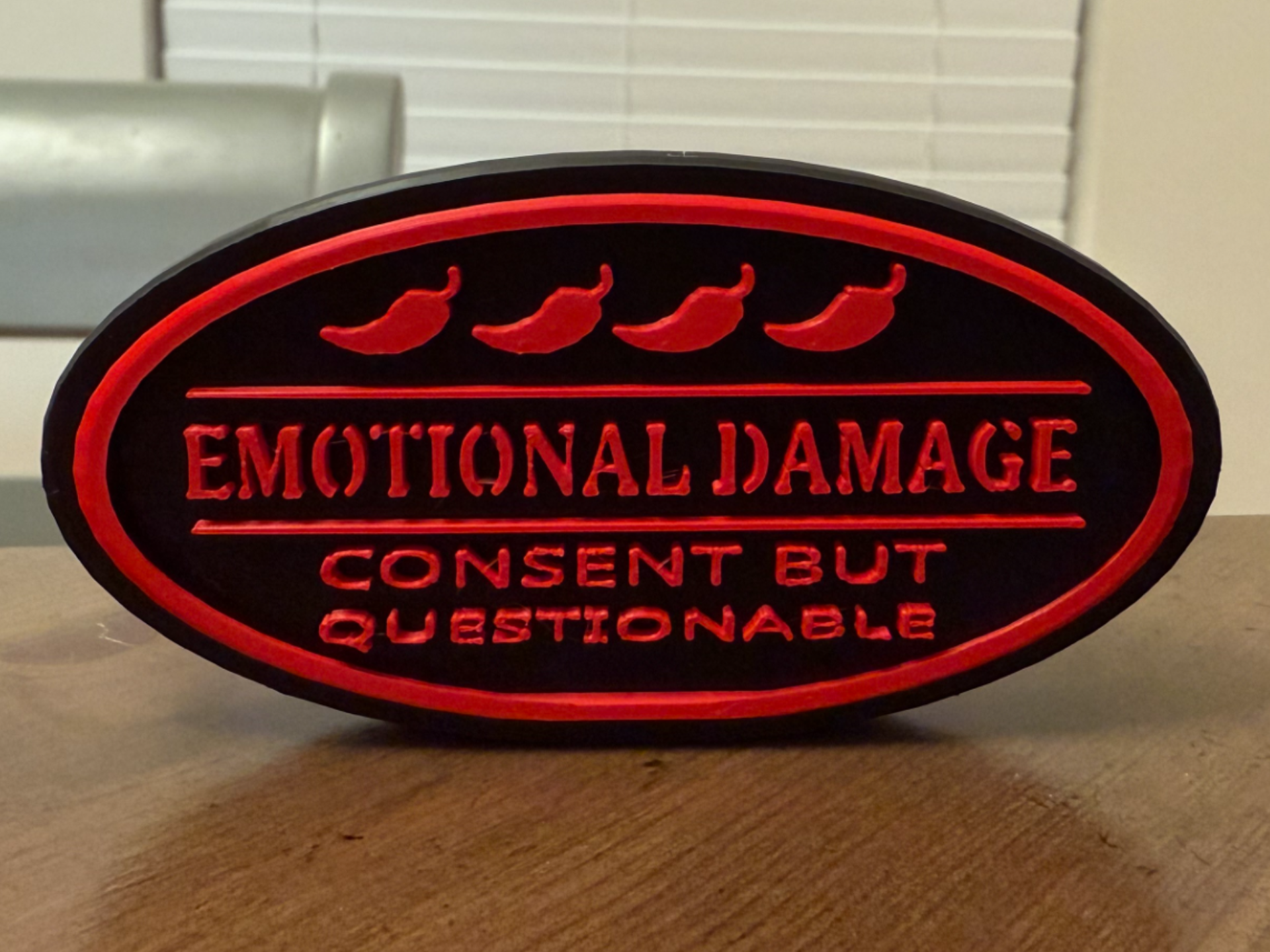 Emotional Damage Bookshelf Sign