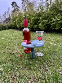 Support à pique-nique pour vin et verre — photo 2