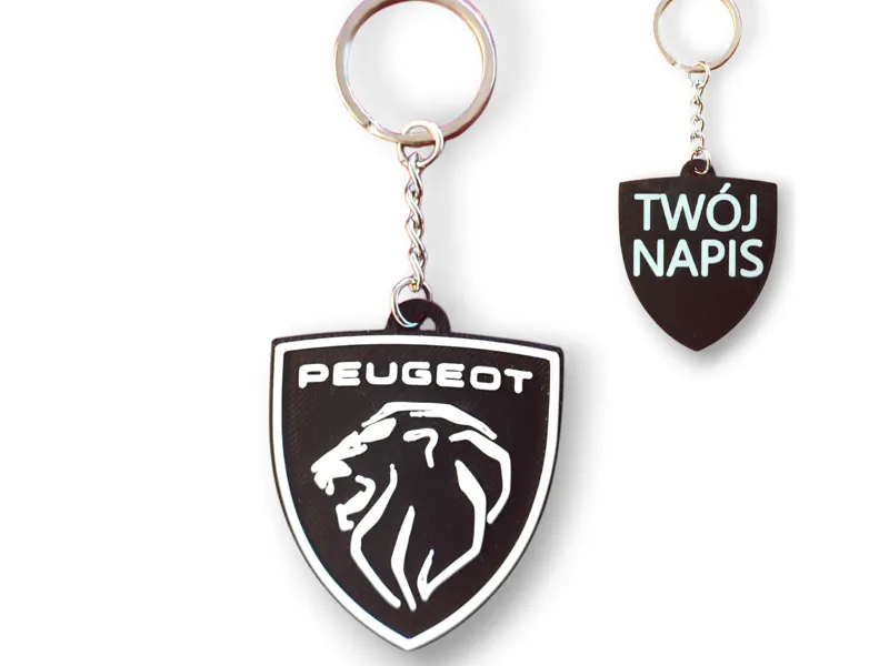 PEUGEOT Car Keychain Double Side with TEXT