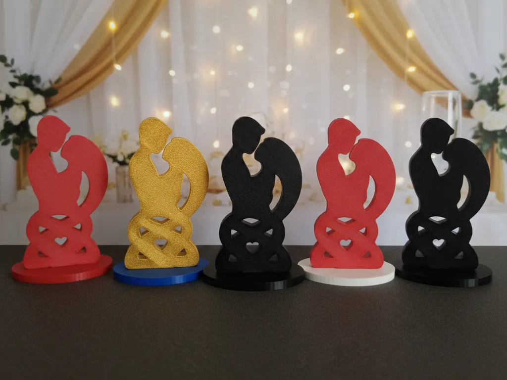 Romantic Couple Sculpture with Base - Cake Topper - Free 3D Print Model ...